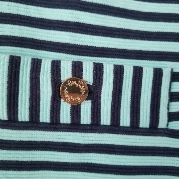 Lilly Pulitzer Charlene Dress Tropez Blue Ottoman Stripe 3/4 Sleeves Size S - Picture 7 of 14